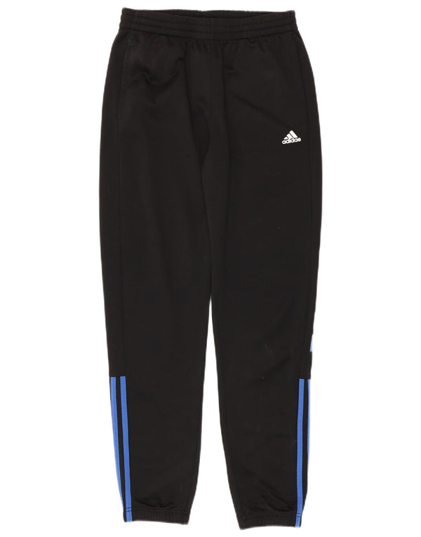 Adidas Boys Graphic Tracksuit Trousers Joggers 13-14 Years Black Polyester