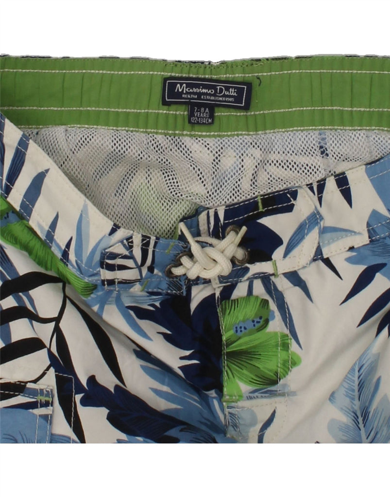 MASSIMO DUTTI Boys Graphic Swimming Shorts 7-8 Years Blue Floral Polyester | Vintage Massimo Dutti | Thrift | Second-Hand Massimo Dutti | Used Clothing | Messina Hembry 