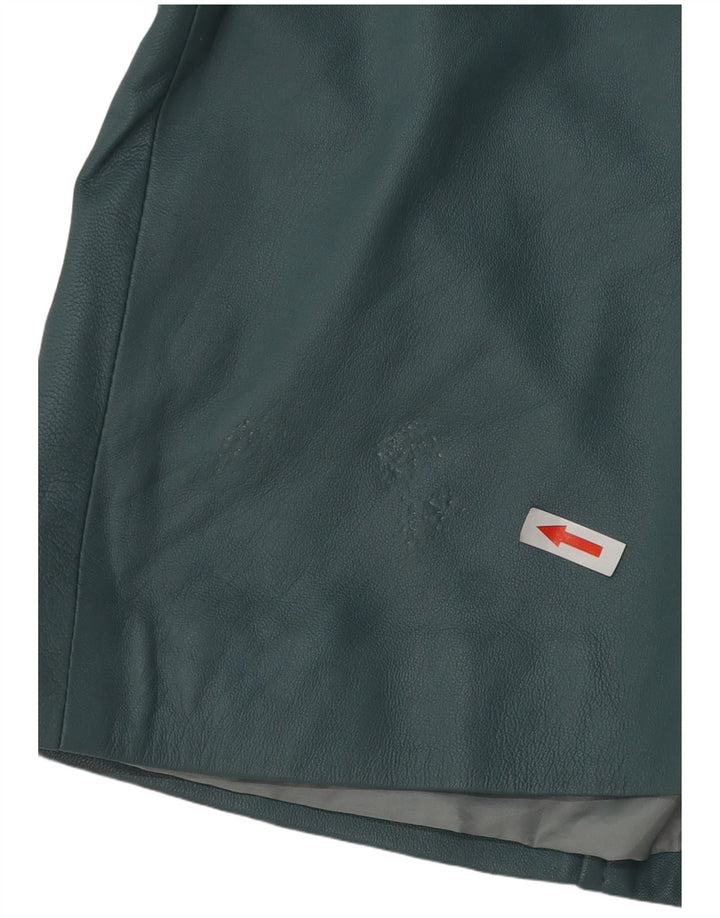 Via Appia Womens Oversized Leather Coat UK 14 Medium Blue Leather