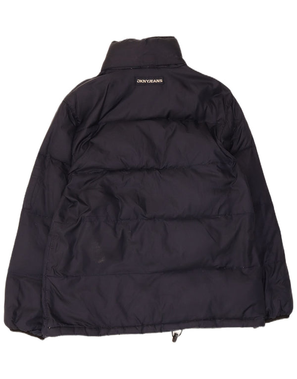 Dkny Womens Oversized Padded Jacket UK 10 Small Navy Blue Nylon