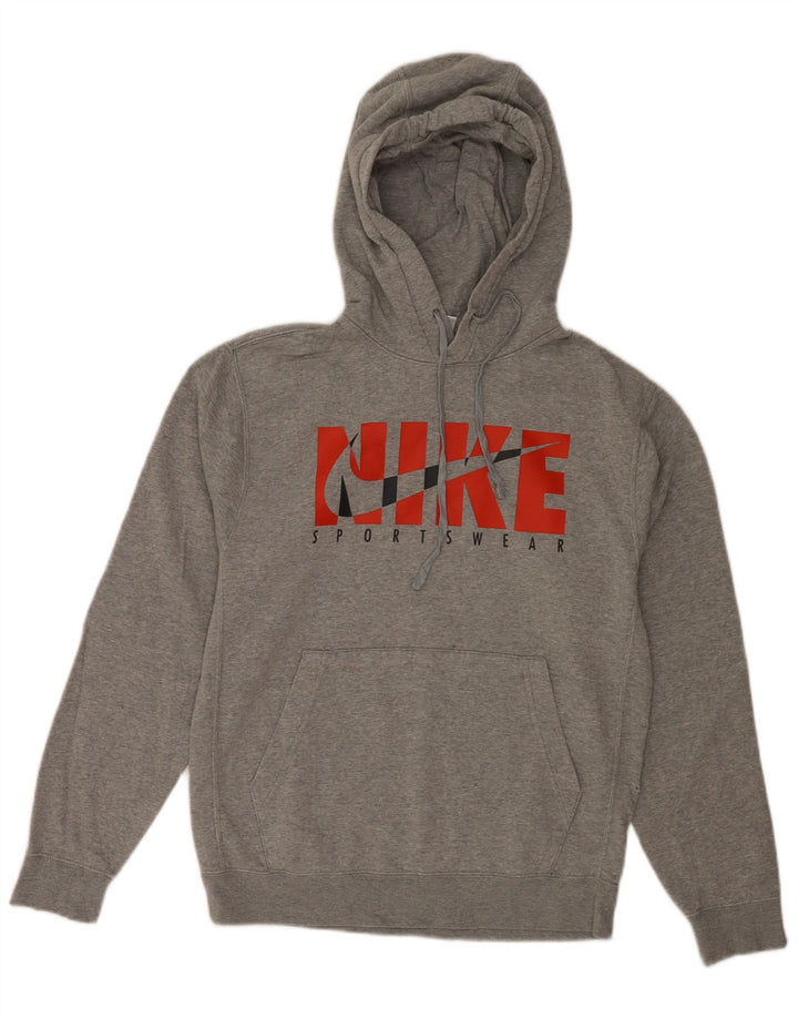 Nike Mens Graphic Regular Fit Hoodie Jumper Small Grey Cotton