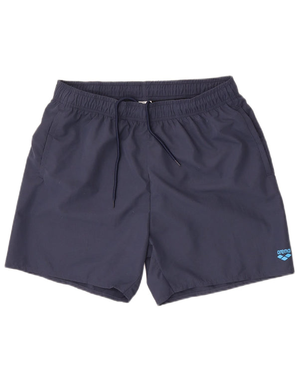 Arena Mens Sport Shorts Large Navy Blue Polyester