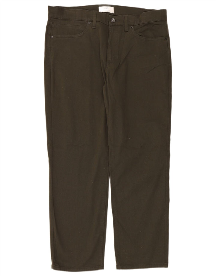 Marks & Spencer Mens Straight Jeans W36 L29 Khaki Cotton