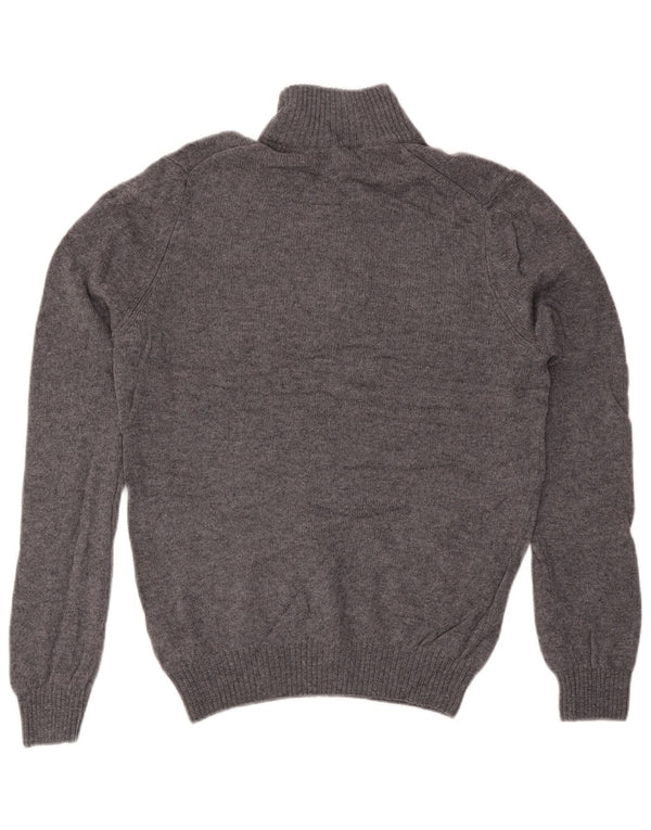 Marks & Spencer Mens Zip Neck Jumper Sweater Medium Grey Wool