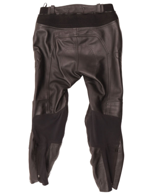 POLO Mens Motorcycle Graphic Leather Trousers W25 L28 Black Leather