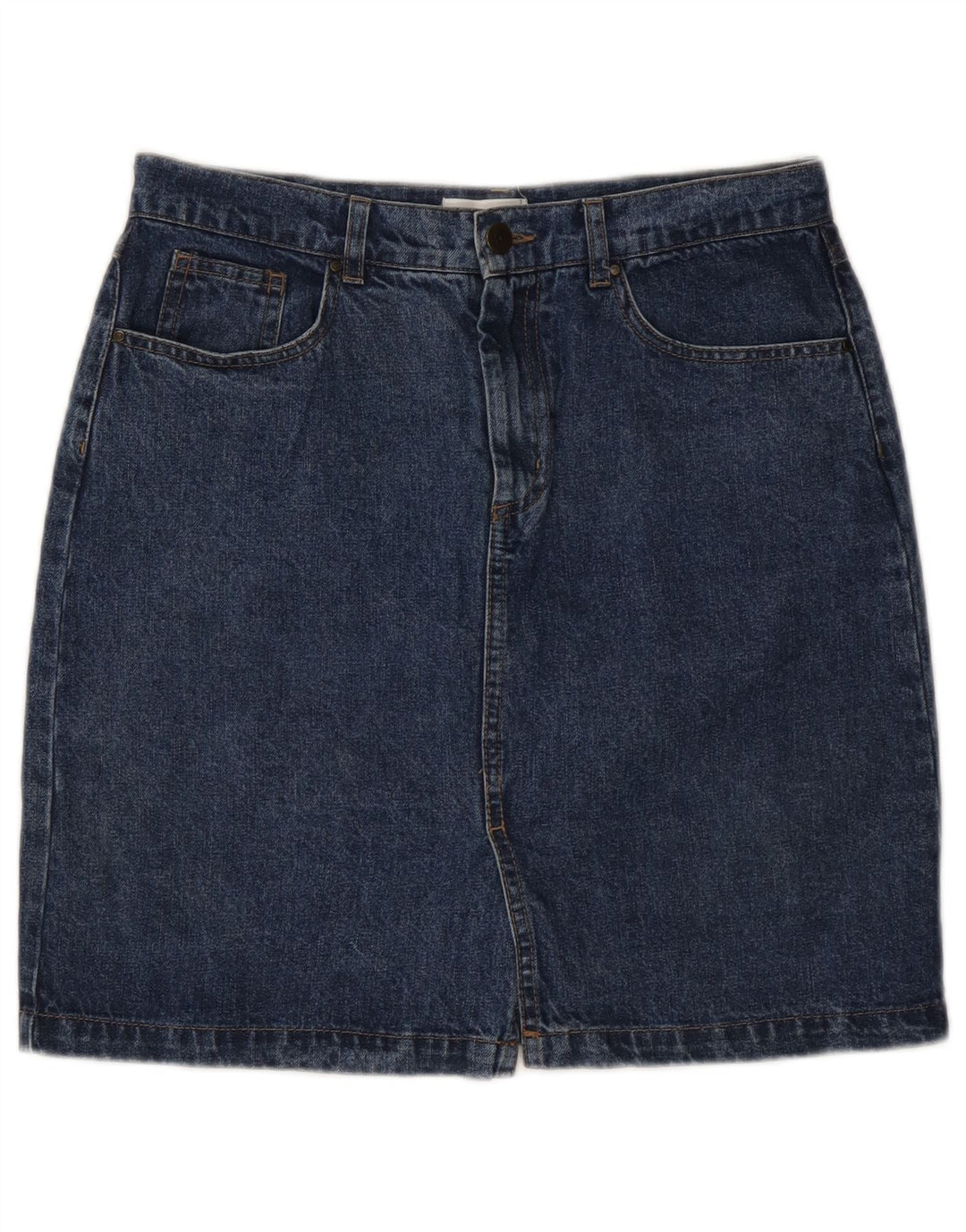 WAREHOUSE Womens Denim Skirt UK 10 Small W27 Navy Blue Cotton