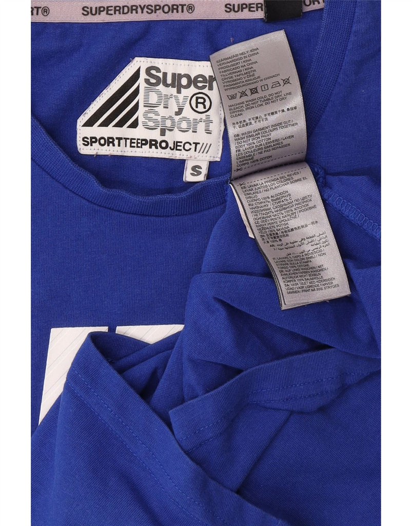 SUPERDRY Mens Graphic T-Shirt Top Small Blue Cotton Vintage Superdry and Second-Hand Superdry from Messina Hembry 