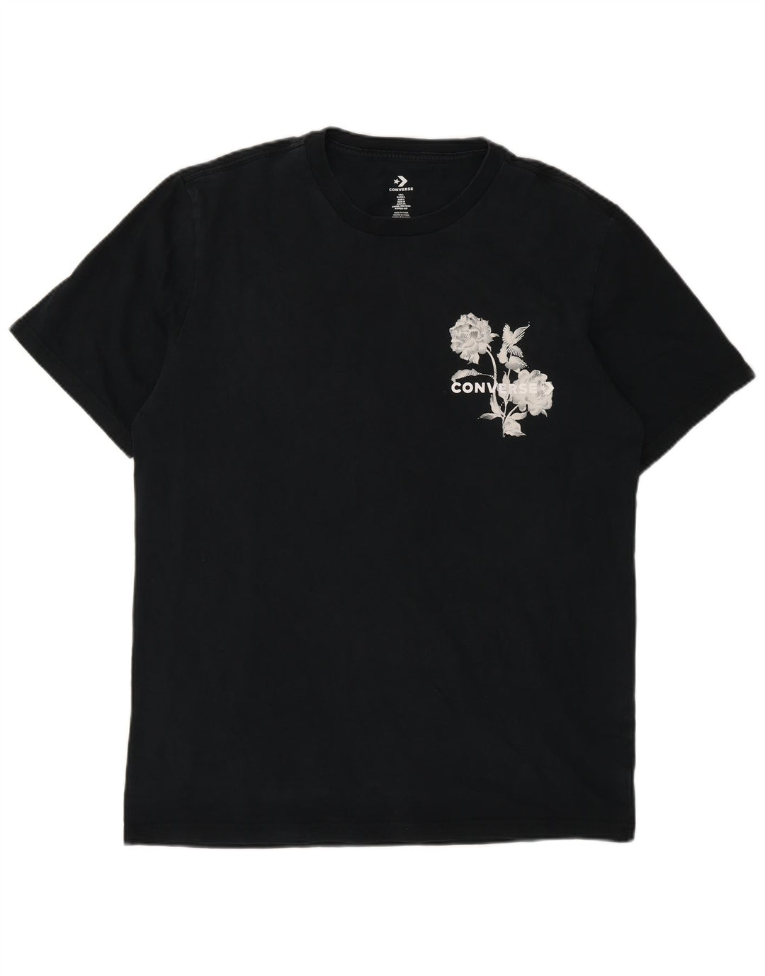 Converse Mens Graphic T-Shirt Top Large Black Cotton