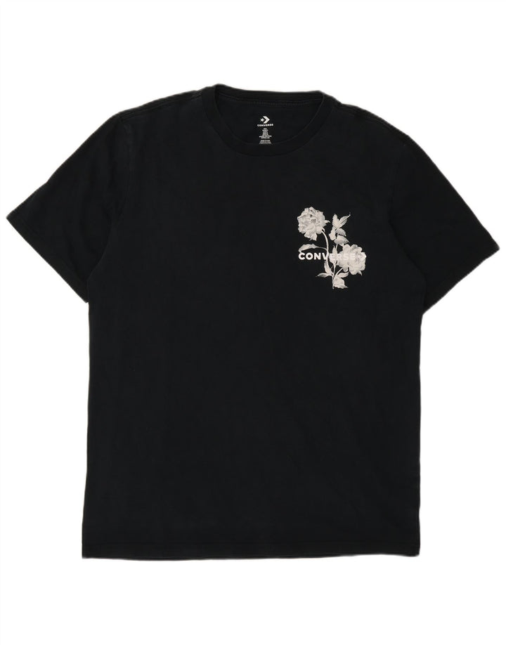 Converse Mens Graphic T-Shirt Top Large Black Cotton