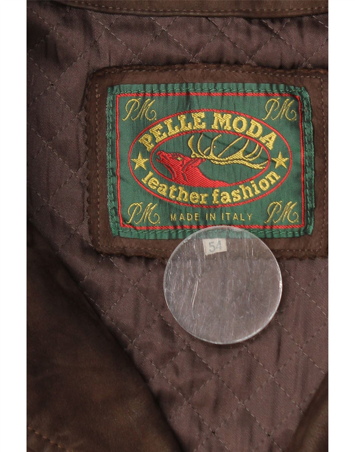 Pelle Moda Mens Leather Jacket IT 54 2XL Brown Leather