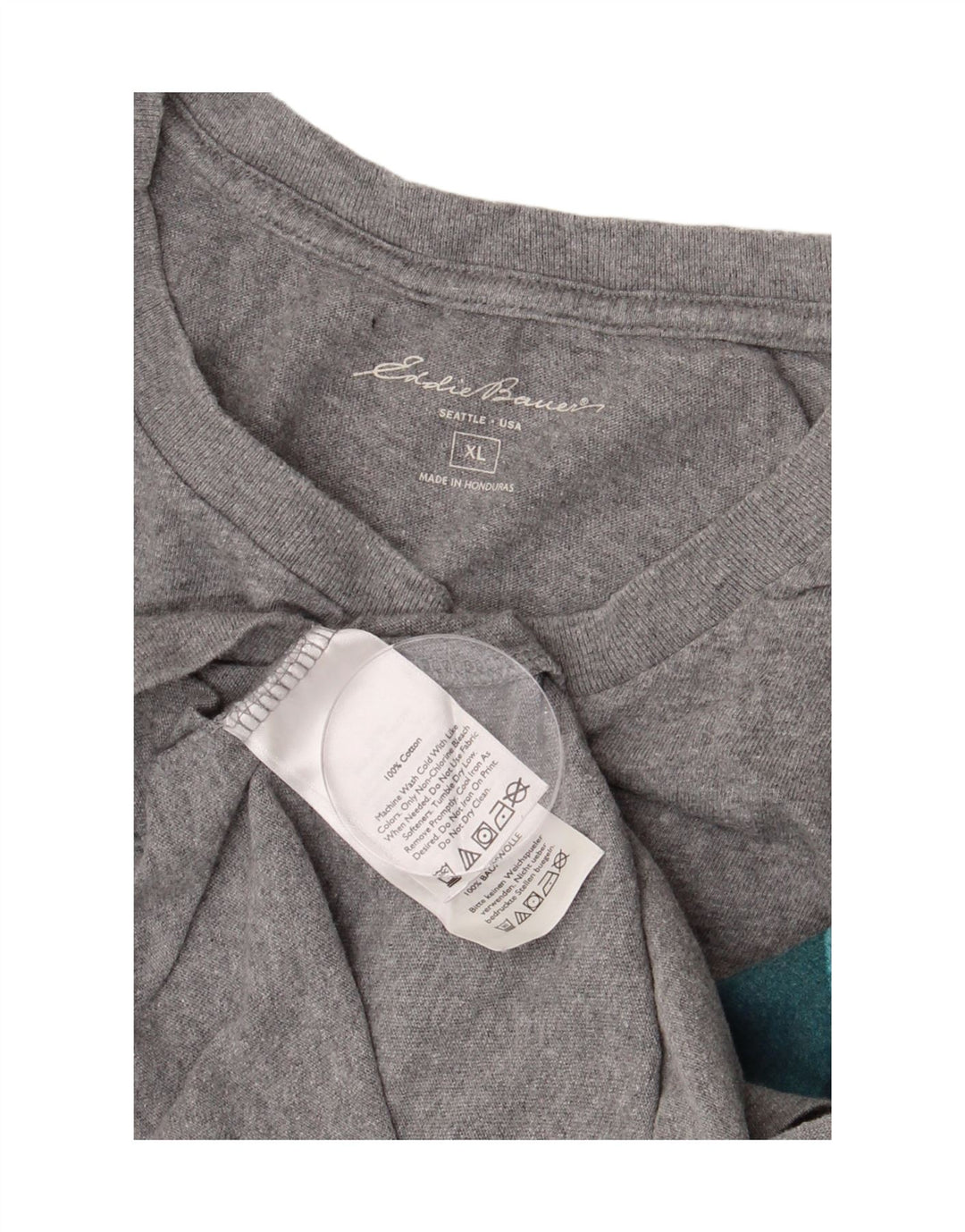 EDDIE BAUER Mens Graphic T-Shirt Top XL Grey Cotton