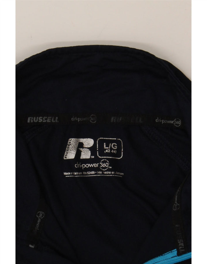 RUSSELL ATHLETIC Mens Zip Neck Pullover Tracksuit Top Large Navy Blue Vintage Russell Athletic and Second-Hand Russell Athletic from Messina Hembry 