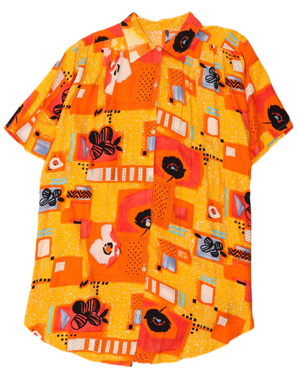 Vintage Womens Shirt Dress UK 22 3XL Yellow Patchwork