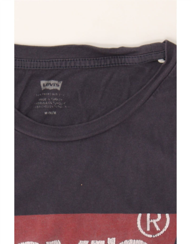 LEVI'S Mens Graphic T-Shirt Top Medium Navy Blue Cotton Vintage Levi's and Second-Hand Levi's from Messina Hembry 