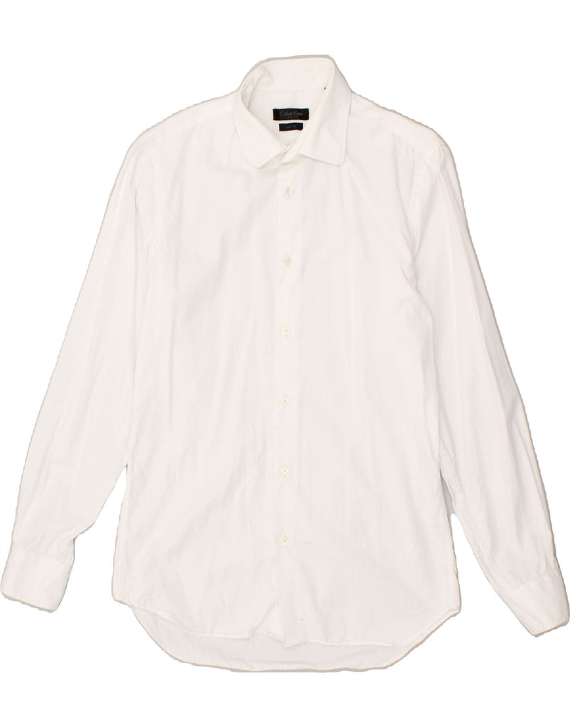 CALVIN KLEIN Mens Slim Fit Shirt Size 41 16 Large White | Vintage Calvin Klein | Thrift | Second-Hand Calvin Klein | Used Clothing | Messina Hembry 