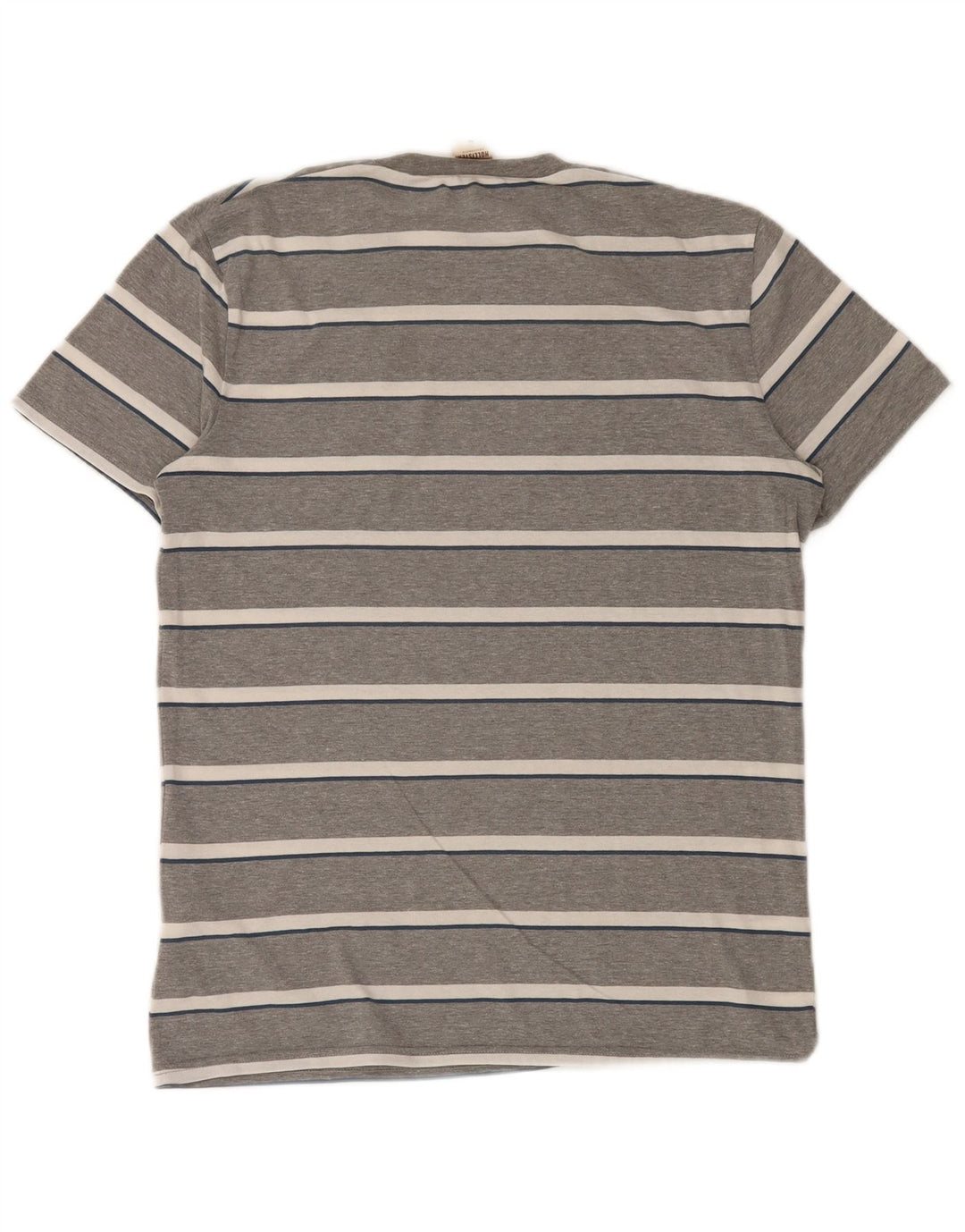 HOLLISTER Mens T-Shirt Top Medium Grey Striped Cotton
