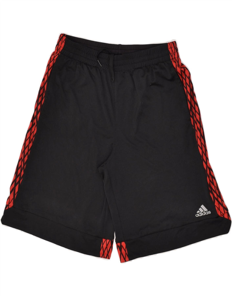 ADIDAS Boys Sport Shorts 15-16 Years XL Black Colourblock Polyester | Vintage Adidas | Thrift | Second-Hand Adidas | Used Clothing | Messina Hembry 