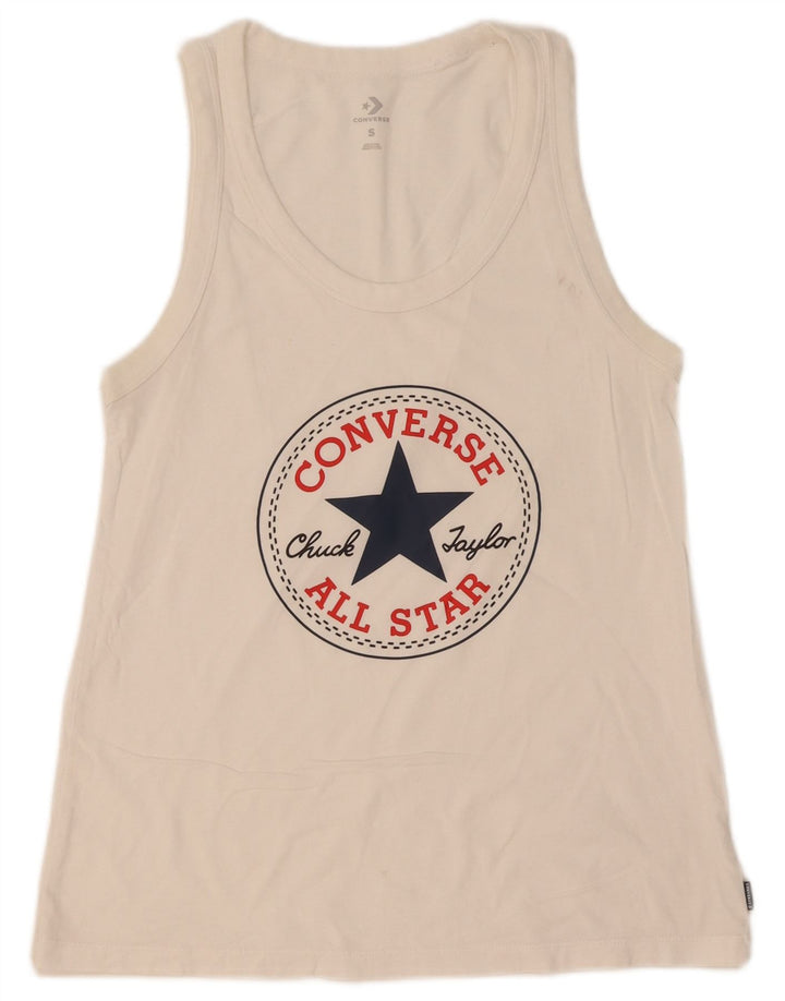 Converse Womens Graphic Vest Top UK 8 Small White