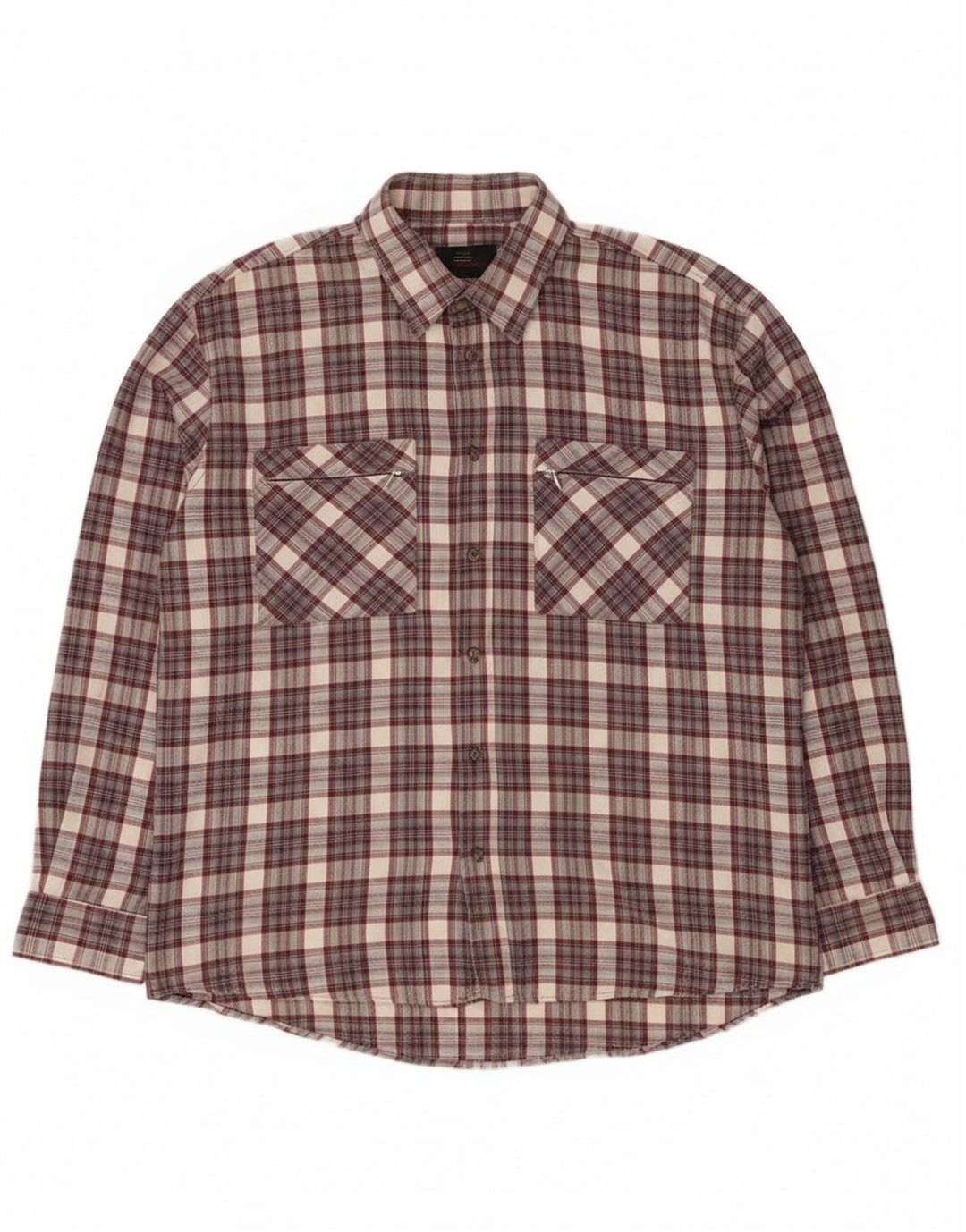 European Project Mens Flannel Shirt XL Grey Check Cotton