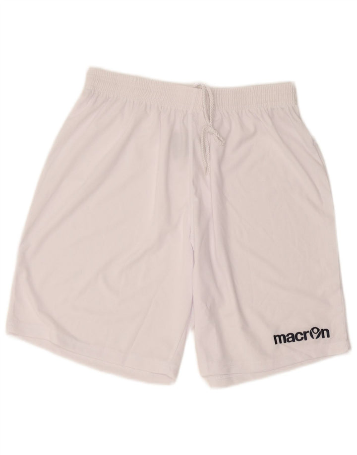 Macron Mens Graphic Sport Shorts XL White