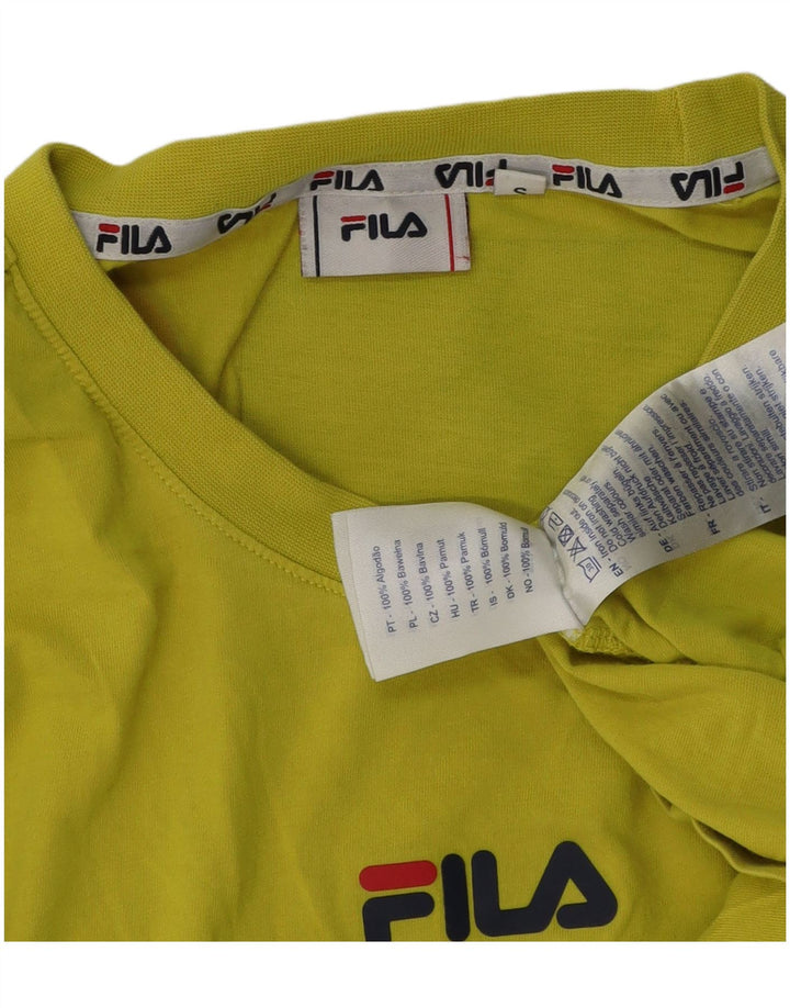 Fila Mens Graphic T-Shirt Top Small Green Cotton