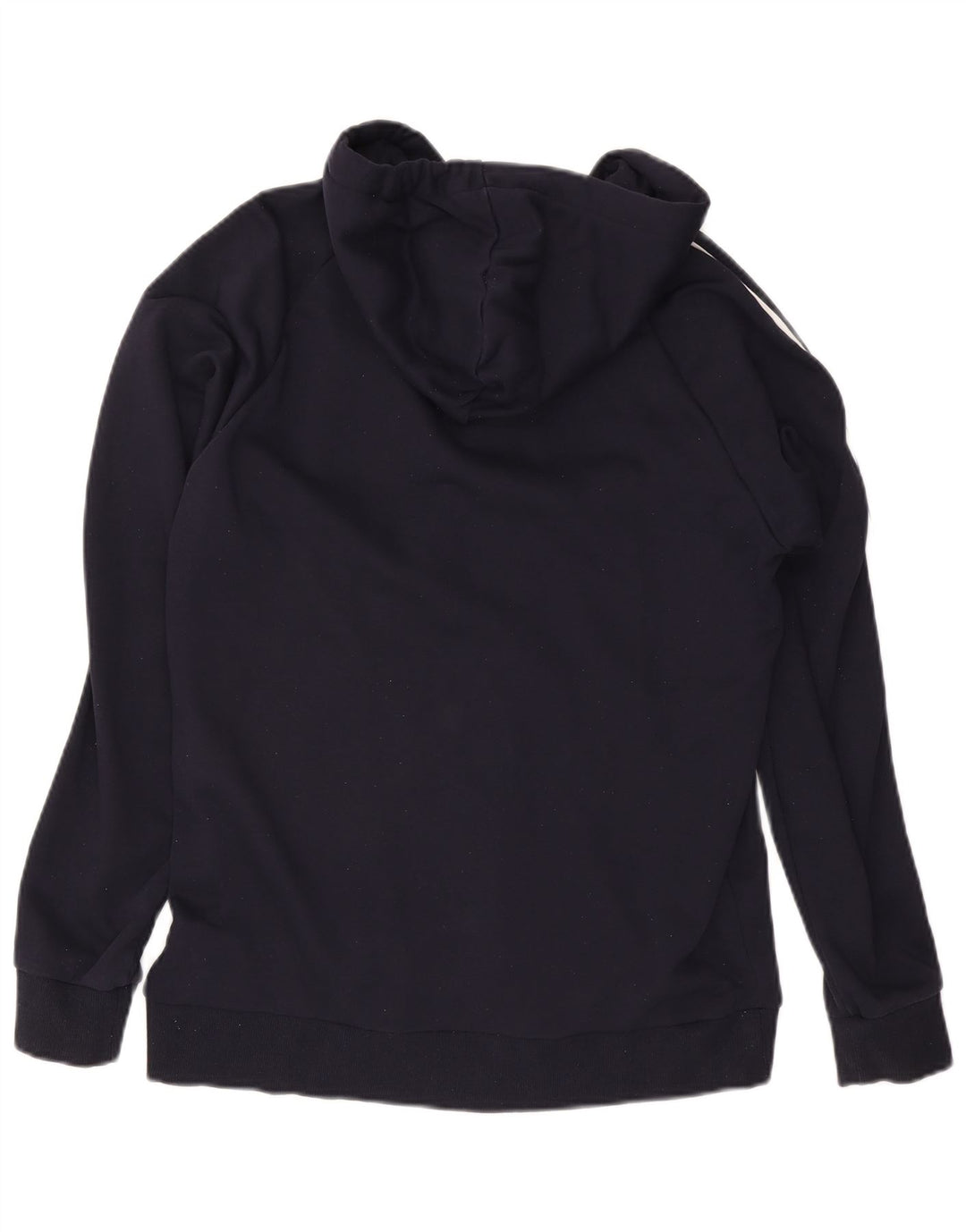 ADIDAS Mens Zip Hoodie Sweater Large Navy Blue Cotton