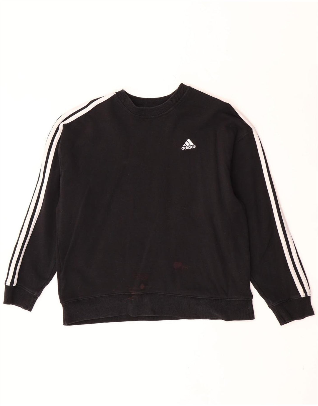 Adidas Womens Sweatshirt Jumper UK 12/14 Medium Black Cotton