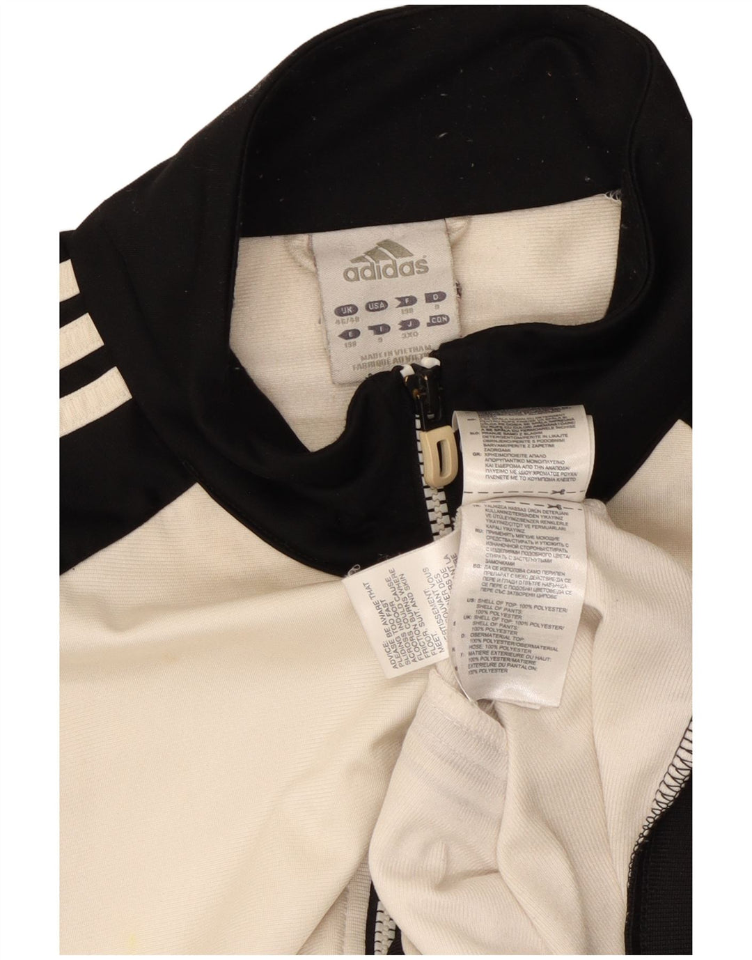 Adidas Mens Tracksuit Top Jacket UK 46/48 XL White Polyester