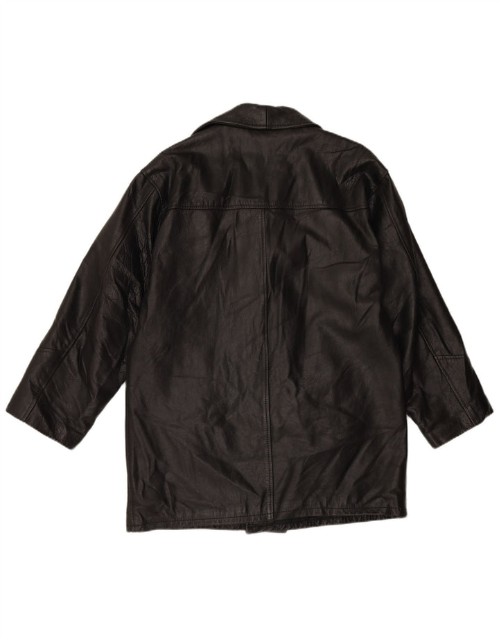 VINTAGE Mens Leather Jacket IT 48 Medium Black Leather