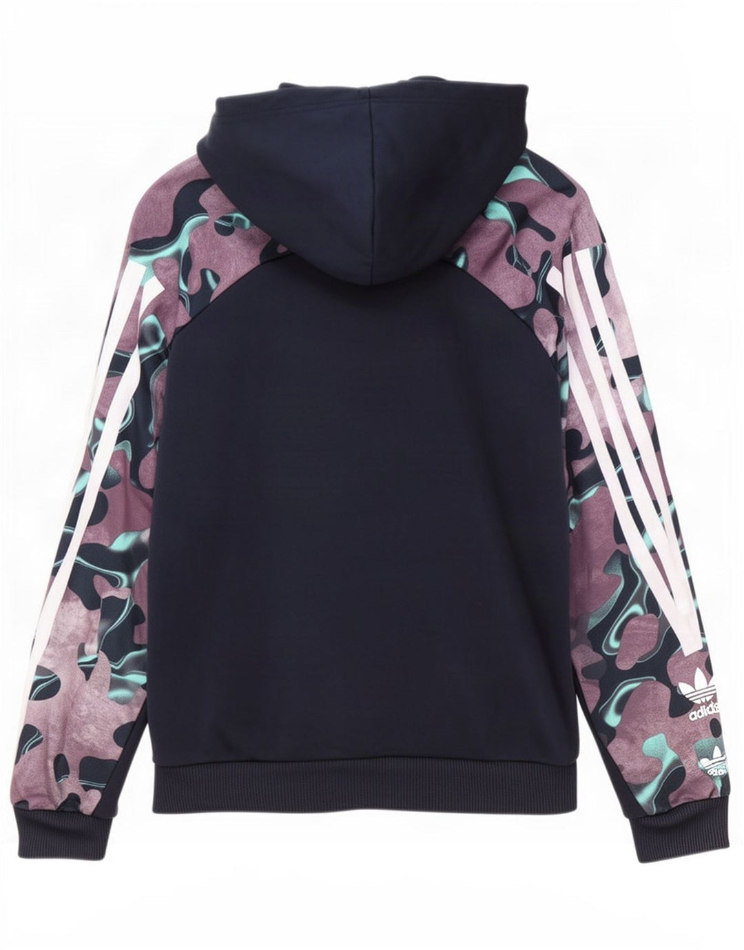 Adidas Mens Hoodie Jumper Small Navy Blue Camouflage Polyester