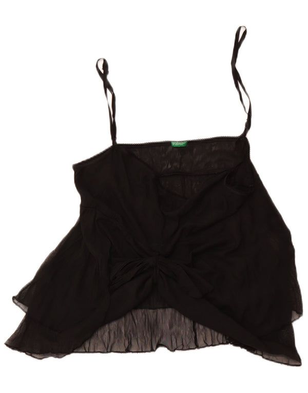 BENETTON Womens Cami Top UK 12 Medium Black