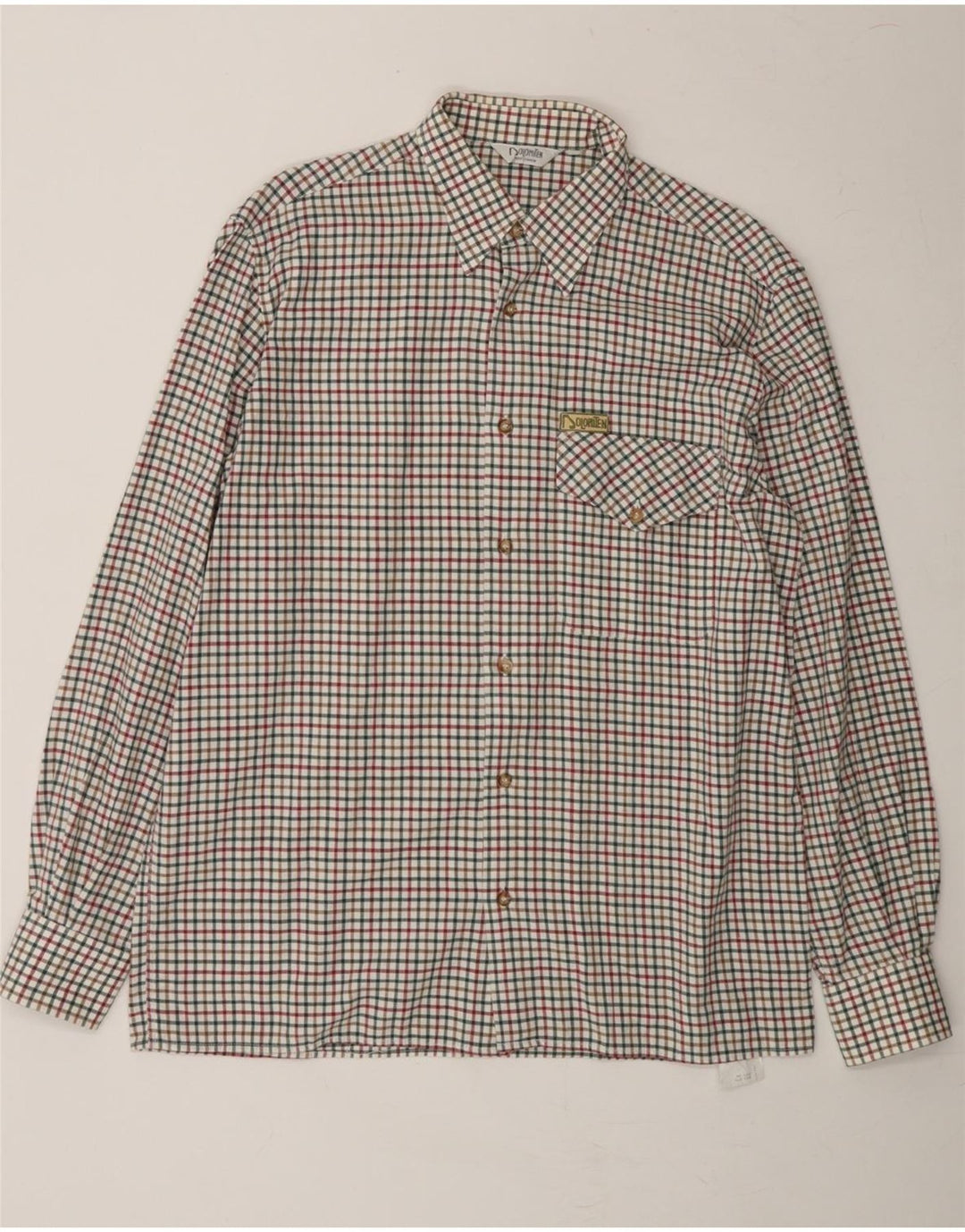 DOLOMITEN Mens Flannel Shirt Size 41 Medium Multicoloured Check Cotton Vintage Dolomiten and Second-Hand Dolomiten from Messina Hembry 