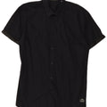 Jack & Jones Mens Short Sleeve Shirt Large Black Cotton