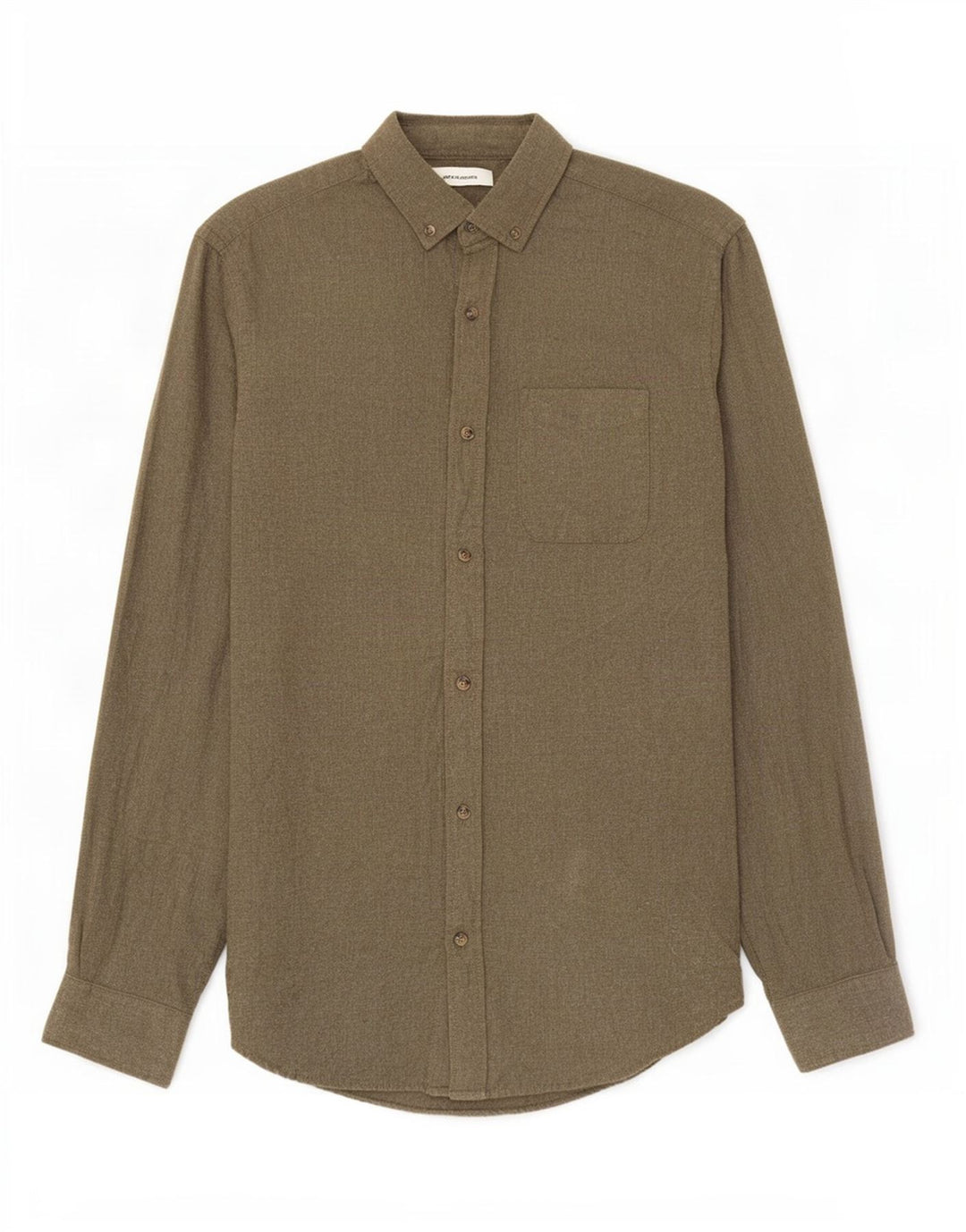 Jack & Jones Mens Flannel Shirt Small Khaki Cotton