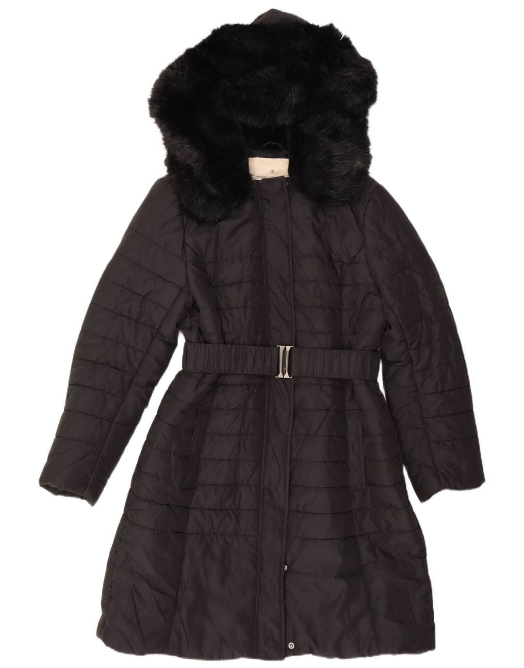 French Connection Womens Hooded Padded Coat UK 12 Medium Black Polyester