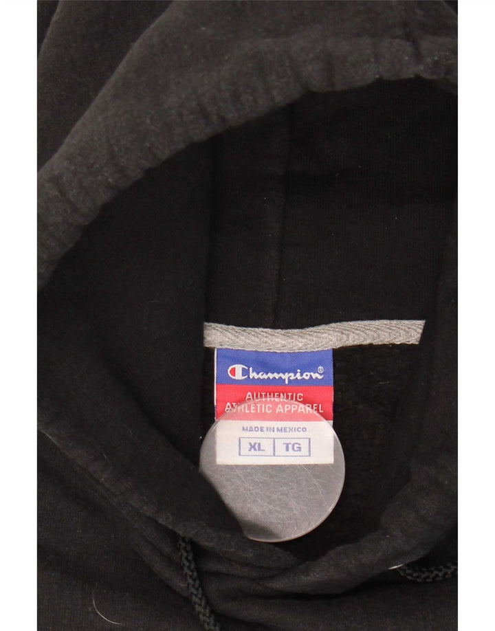 Champion Mens Hoodie Jumper XL Black Cotton