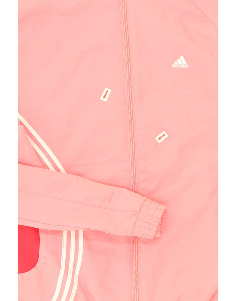 ADIDAS Womens Tracksuit Top Jacket UK 14 Medium Pink Polyester | Vintage Adidas | Thrift | Second-Hand Adidas | Used Clothing | Messina Hembry 