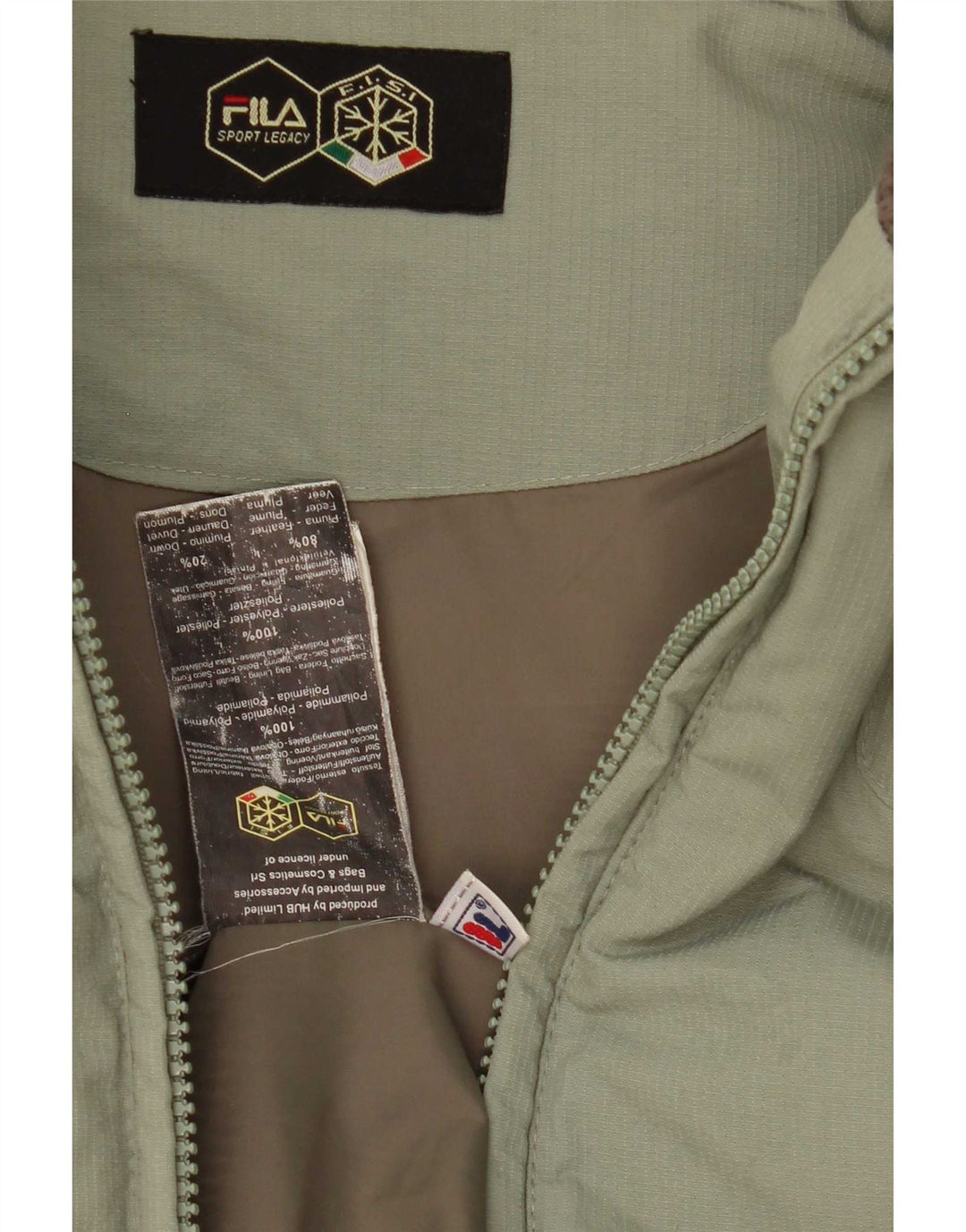 Fila Mens Padded Jacket UK 40 Large Green Polyamide