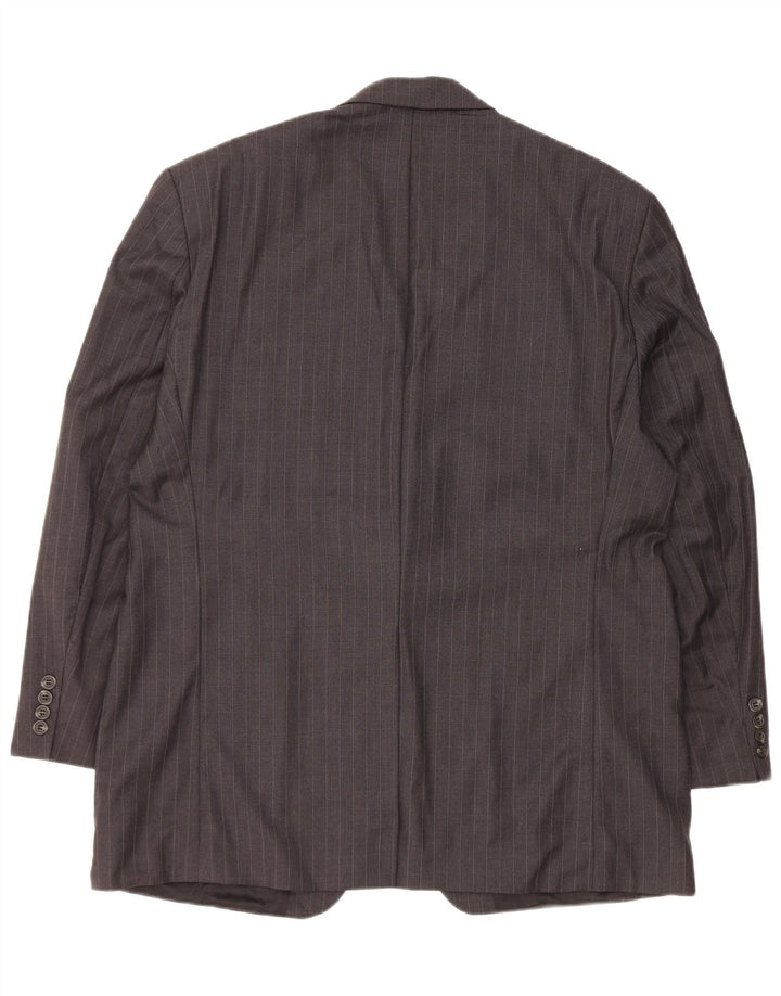 Ralph Lauren Mens 2 Button Blazer Jacket UK 44 XL Grey Pinstripe Wool
