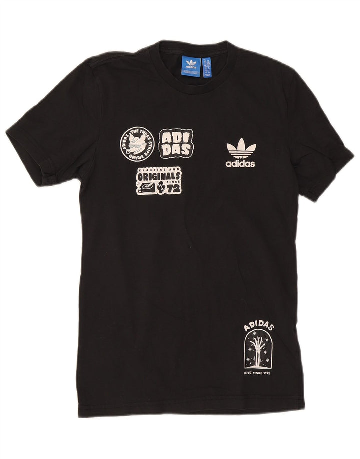 ADIDAS Mens Graphic T-Shirt Top XS Black
