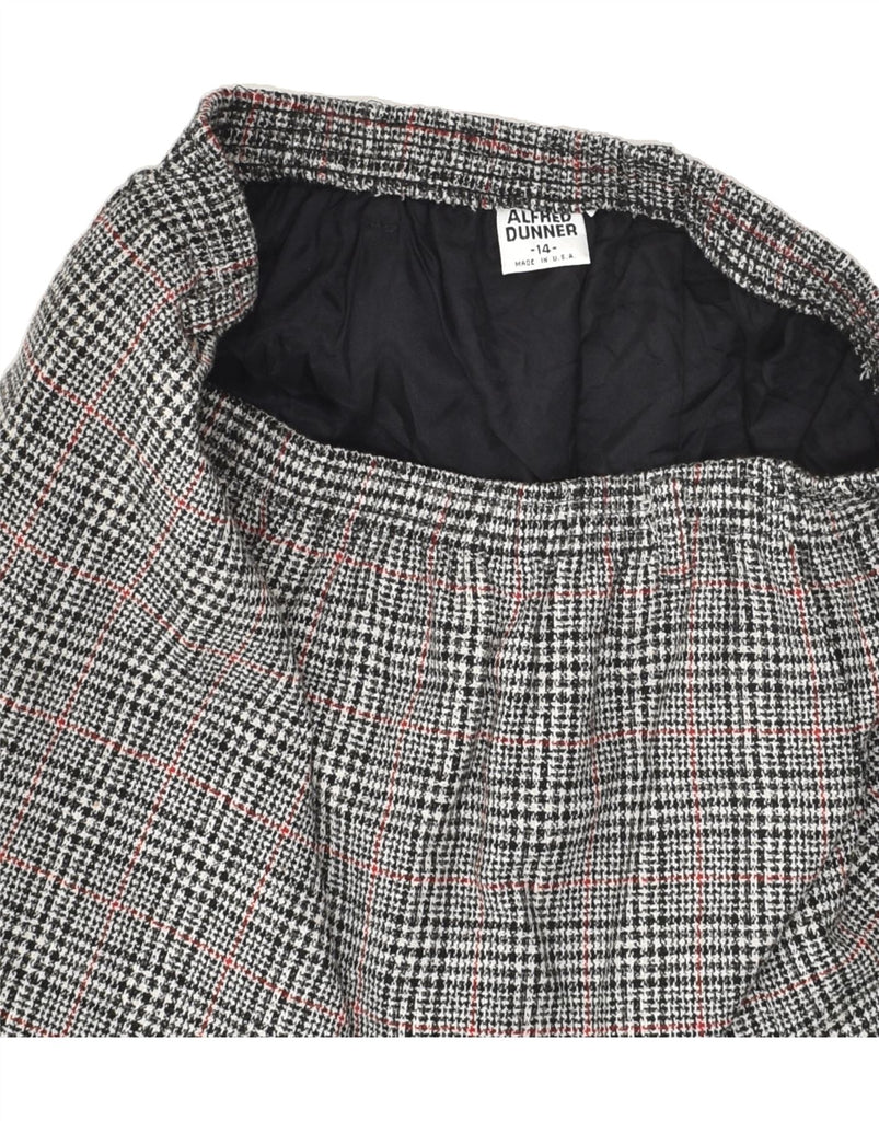 ALFRED DUNNER Womens Straight Skirt US 14 XL W36 Grey Check Wool | Vintage Alfred Dunner | Thrift | Second-Hand Alfred Dunner | Used Clothing | Messina Hembry 