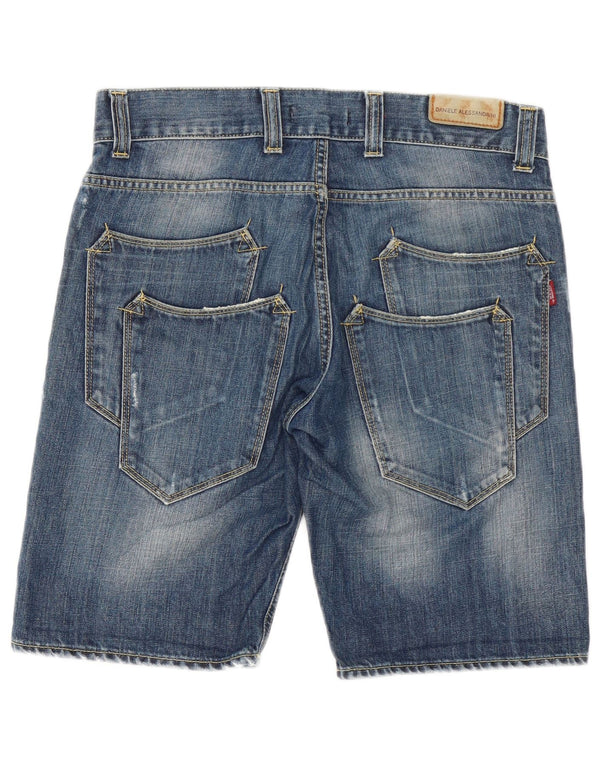 Daniele Alessandrini Mens Denim Shorts W32 Medium Blue Cotton