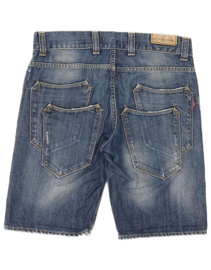 Daniele Alessandrini Mens Denim Shorts W32 Medium Blue Cotton