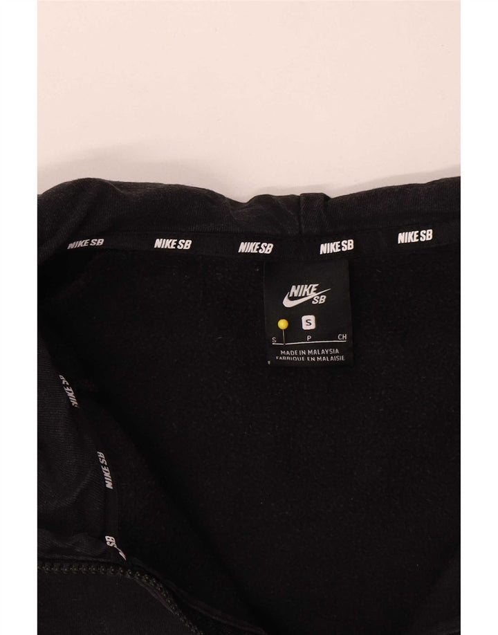 Nike Mens Zip Neck Hoodie Jumper Small Black Cotton