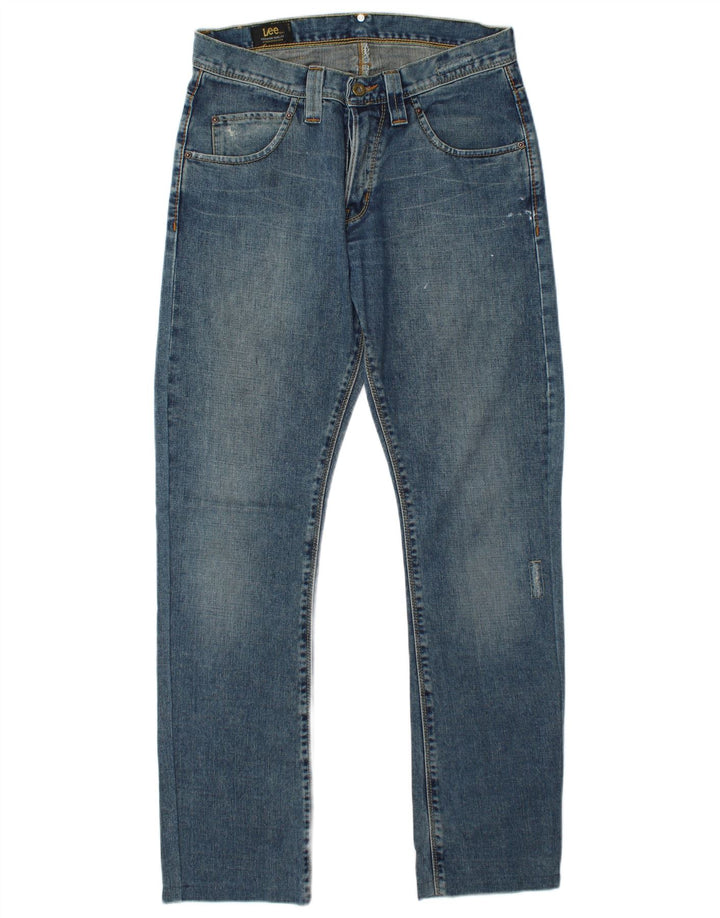 LEE Mens Roscoe Distressed Straight Jeans W30 L34 Blue Cotton