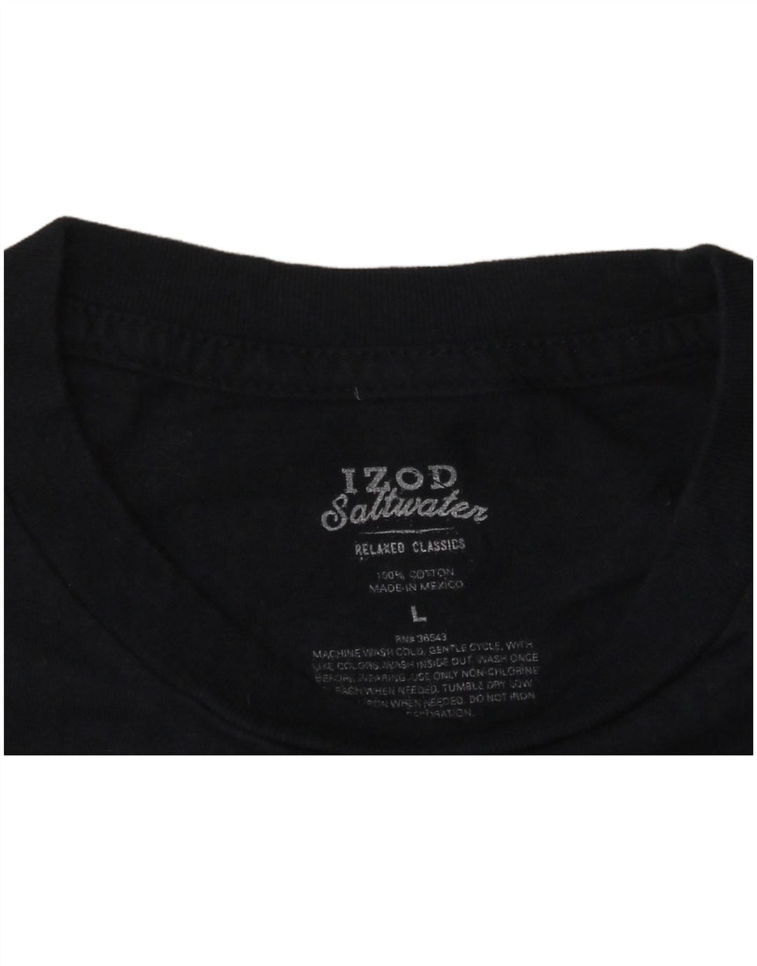 Izod Mens Salt Water Graphic T-Shirt Top Large Navy Blue Cotton