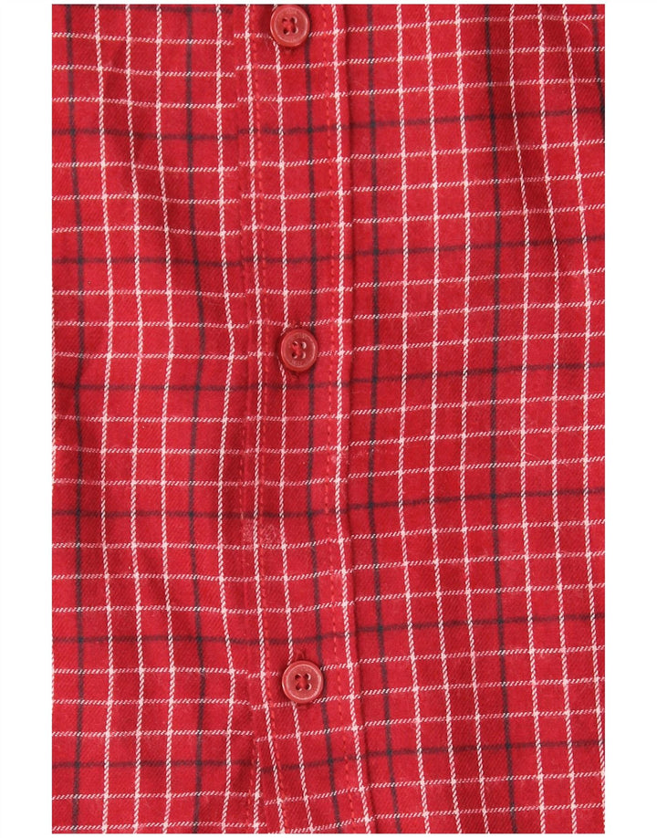 James Pringle Mens Flannel Shirt XL Red Check Polyester