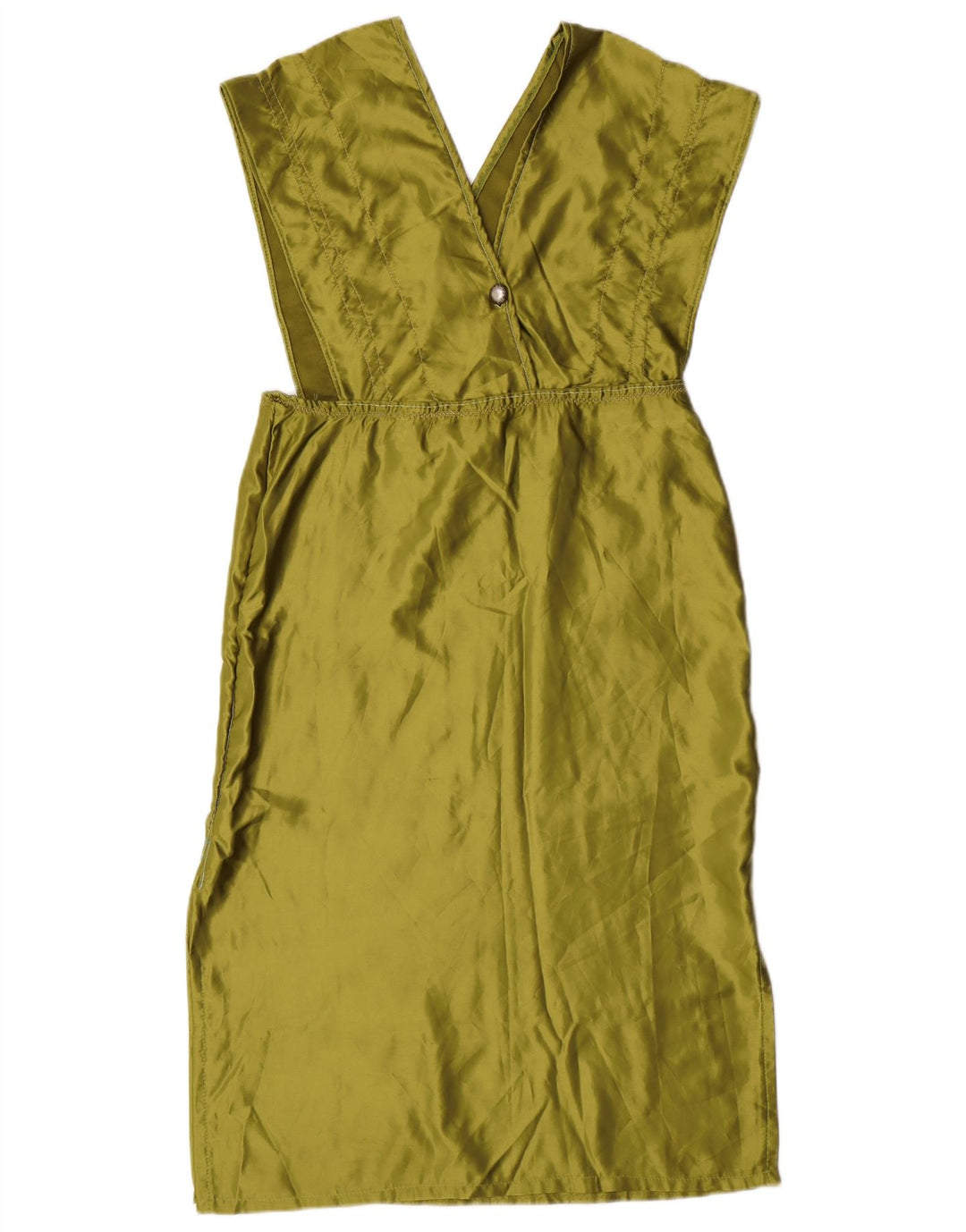 Vintage Womens Apron Dress UK 14 Large Green