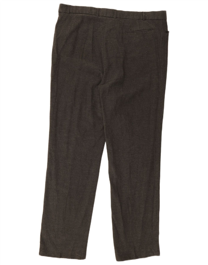 Marks & Spencer Mens Straight Casual Trousers W40 L33 Grey Viscose