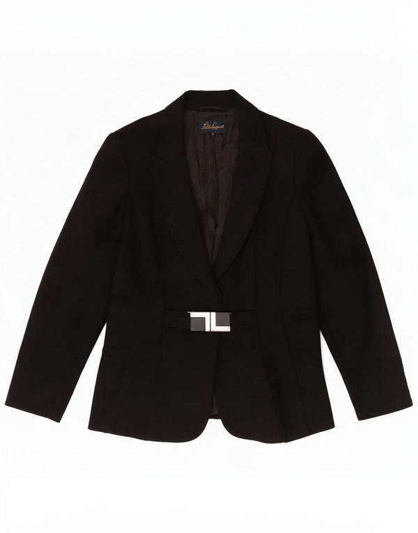 Luisa Spagnoli Womens Blazer Jacket IT 46 Large Black Polyester